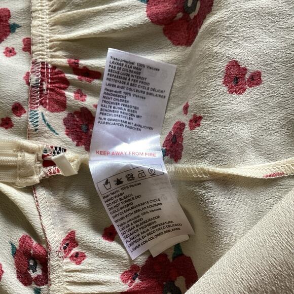 ba&sh Bia Lady Mini Skirt - 1 / US 6 - Cream, Red Floral Tiered, Holiday Cottage - Picture 11 of 11